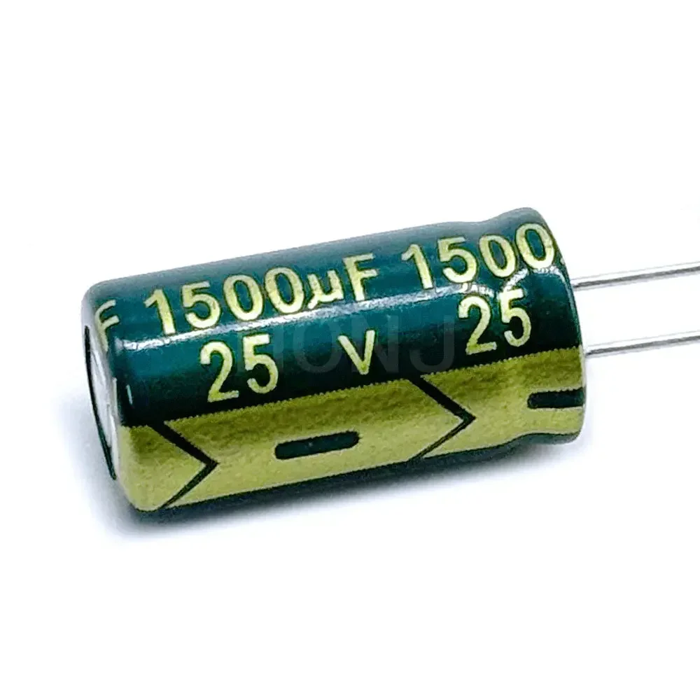 10 sztuk 25v1500uf wysokiej częstotliwości niska rezystancja i wysokiej jakości kondensator elektrolityczny 1500 uf rozmiar 10x20mm 25 v