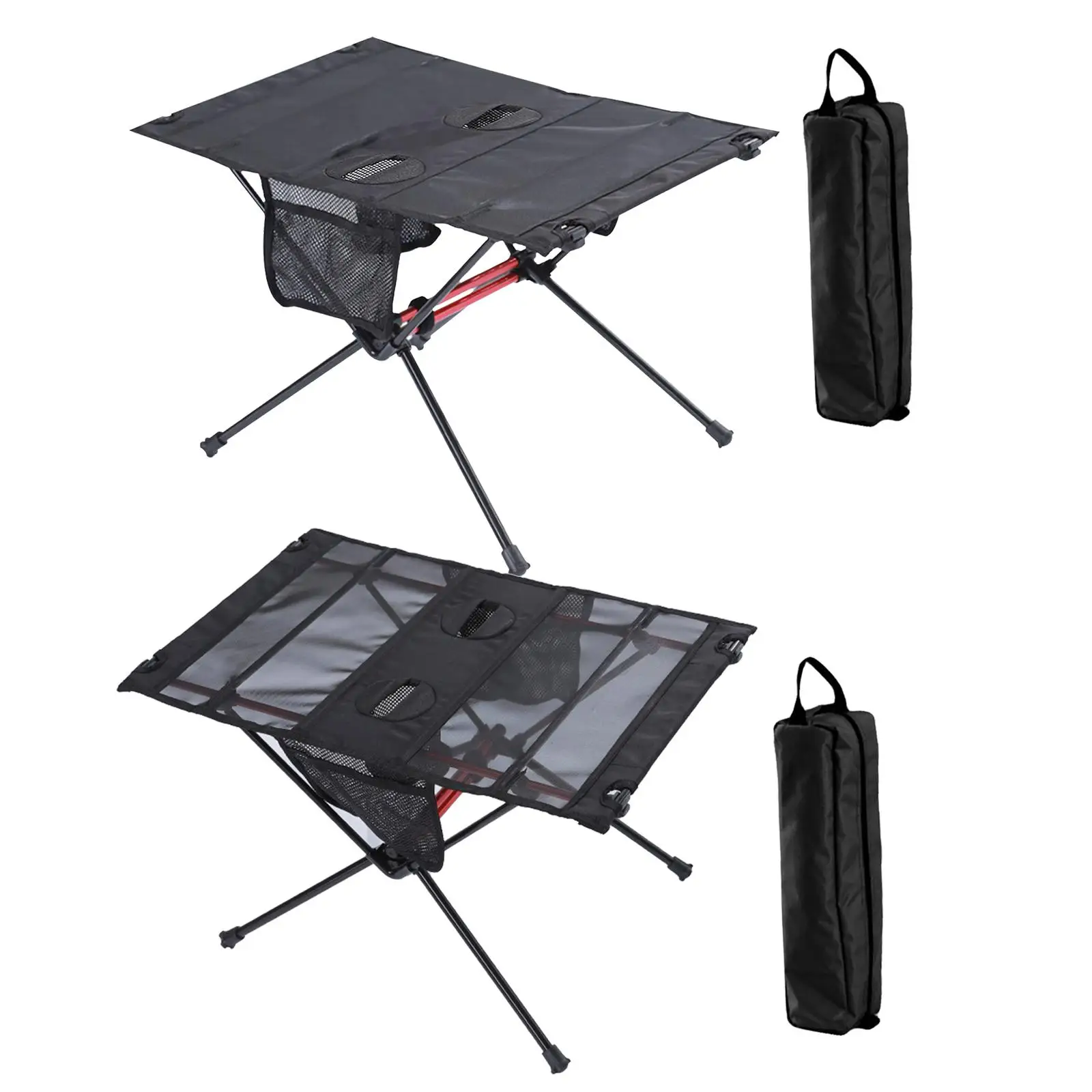 Folding Camping Table Aluminum W/ Storage Bag with Mesh Layer Outdoor