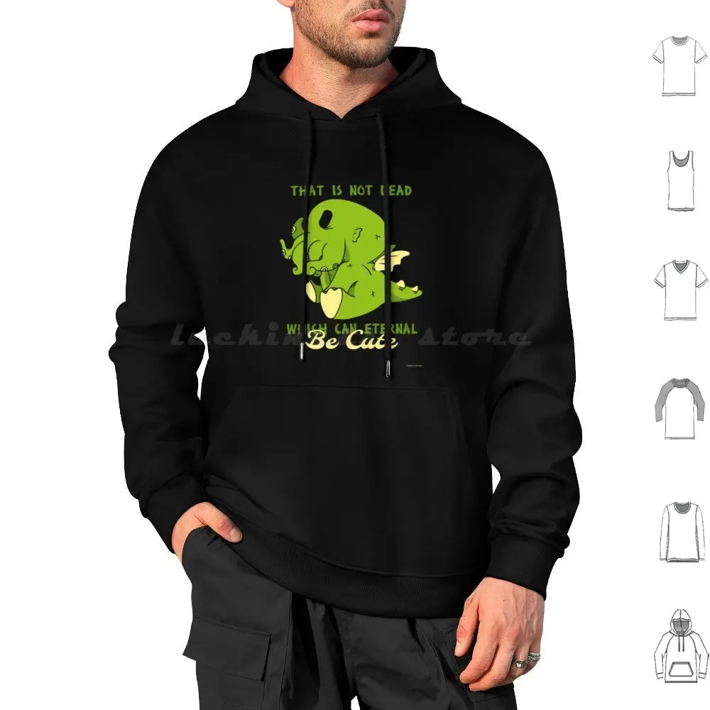 That Is Not Dead Which Can Eternal Be Cute Hoodies Long Sleeve Cthulhu Pattern Patrón Kawaii Gamusinohunter