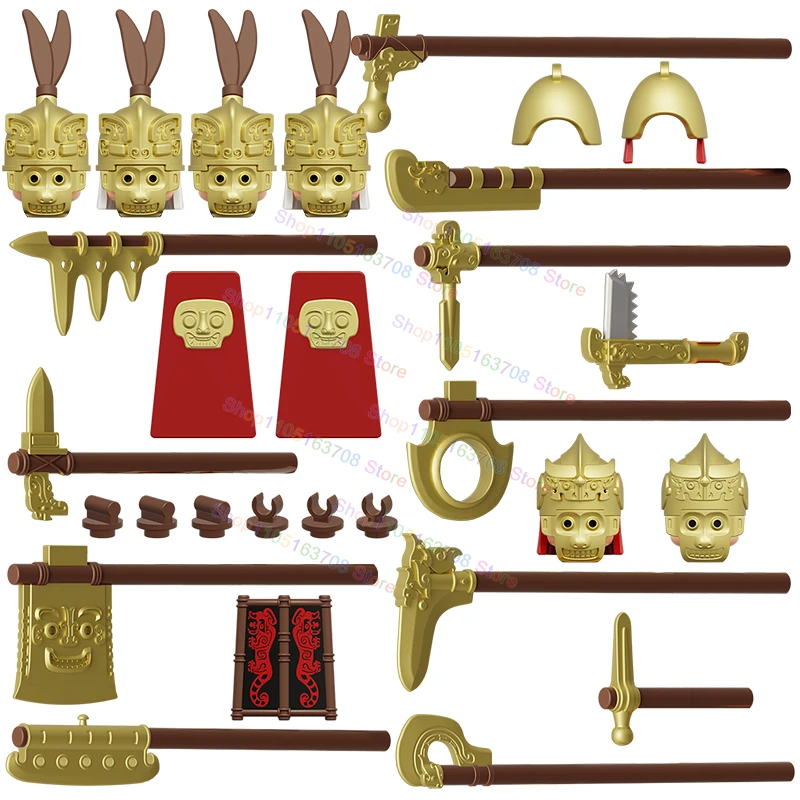 XP716 ejército de la dinastía Shang Huben Huchen armadura pesada guerreros bloques de construcción accesorios de figuras de acción juguetes coleccionables DIY regalos