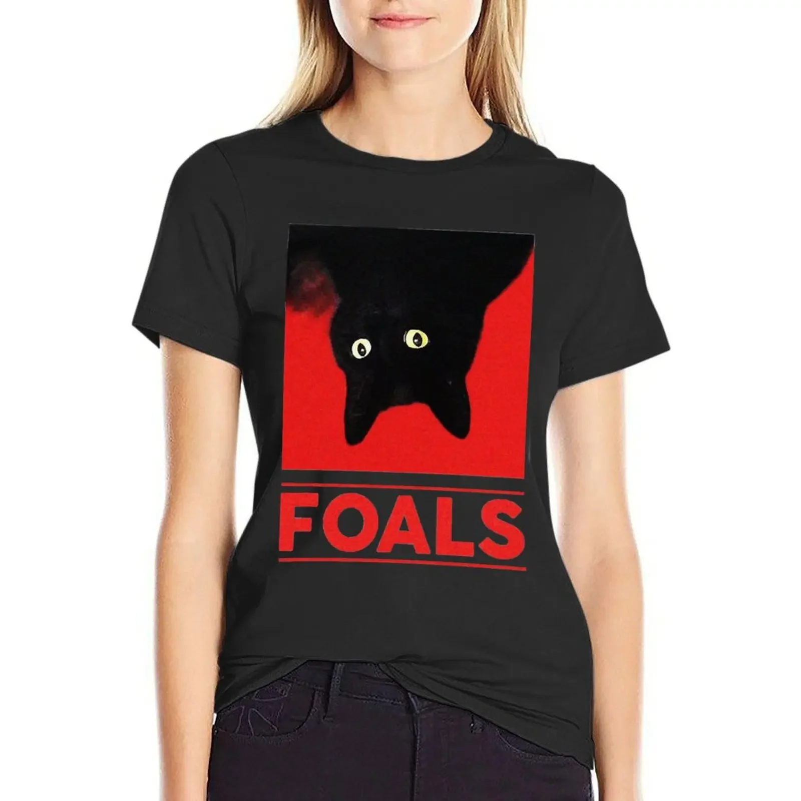 

Funny Gift Black Cat Foals Gifts For Fan T-Shirt vintage clothes summer clothes hippie clothes tops western t shirts for Women