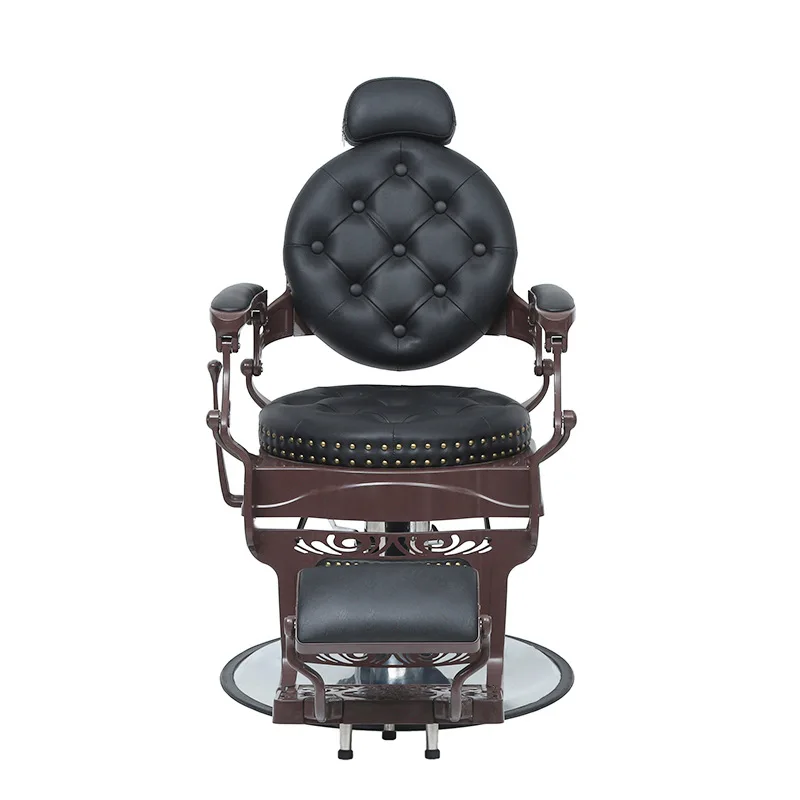 Lifting and rotating barber chair retro black classic reclining hair chair hair shop dyeing and ironing chair