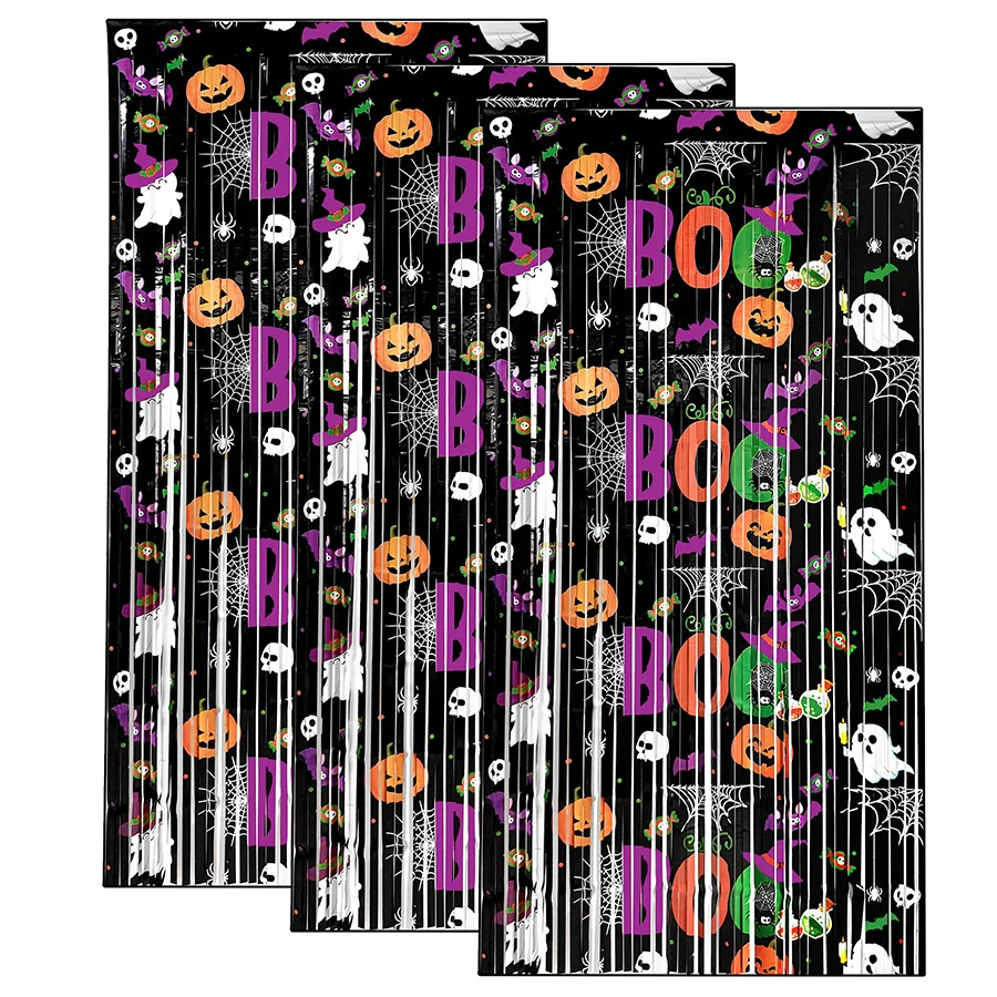 1/2 Stück Halloween-Girlandenvorhang Kürbis-Geister-Vorhang Foto-Requisiten Happy Halloween Geburtstagsparty Dekorationszubehör