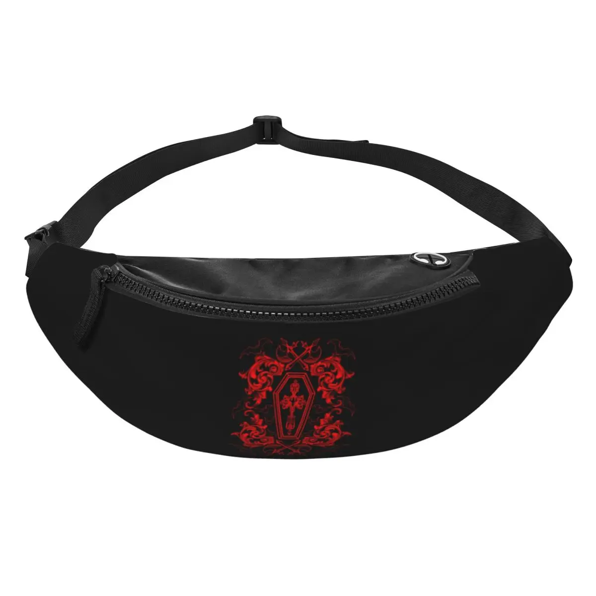 Custom Halloween Witch Gothic Vampire Bat Fanny Pack for Women Men Fashion Crossbody Waist Bag Travel Hiking Phone Money Pouch