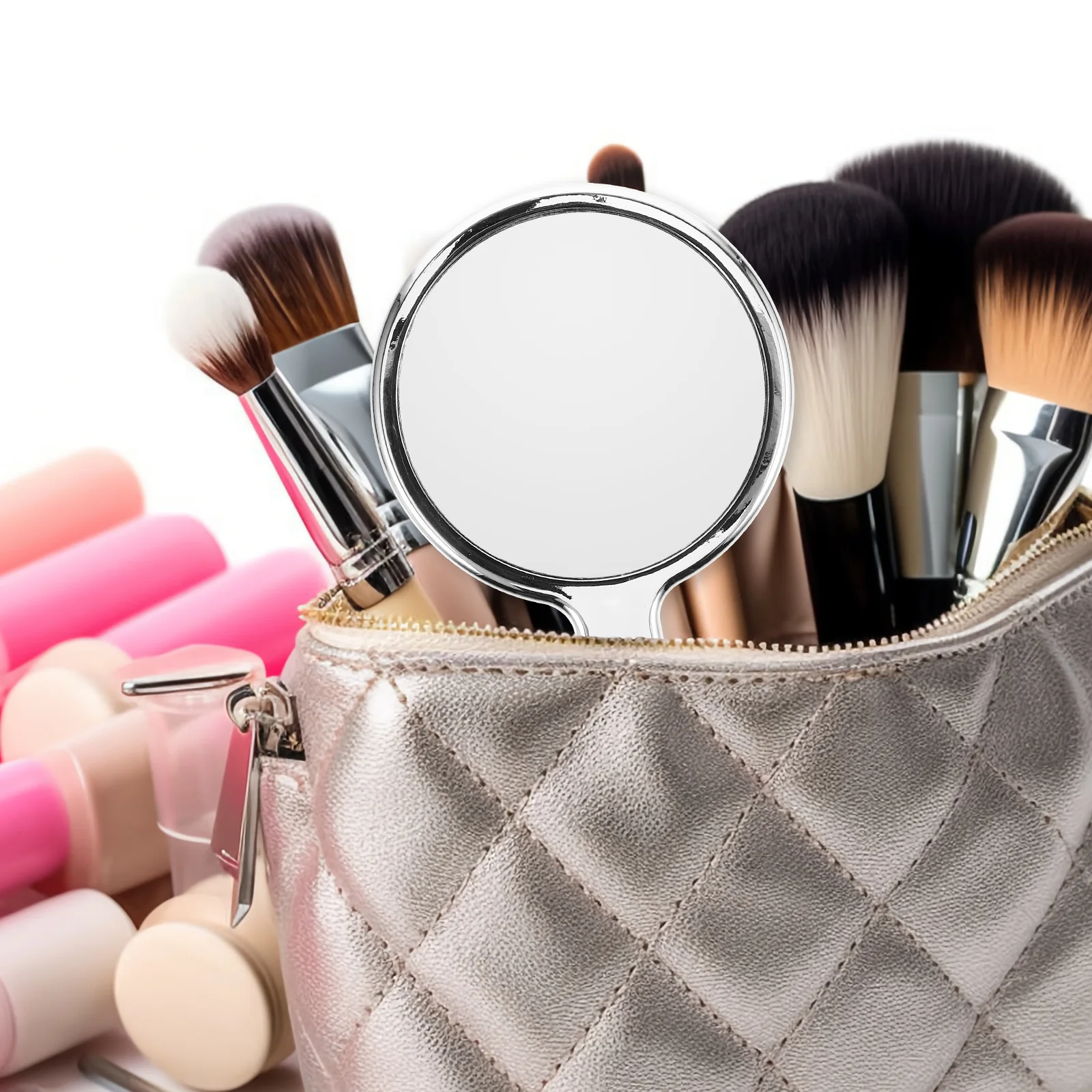 Przenośne lusterko do makijażu, kompaktowe, eleganckie lusterko dla kobiet, narzędzie kosmetyczne do sprawdzania szminki w dowolnym momencie i miejscu.