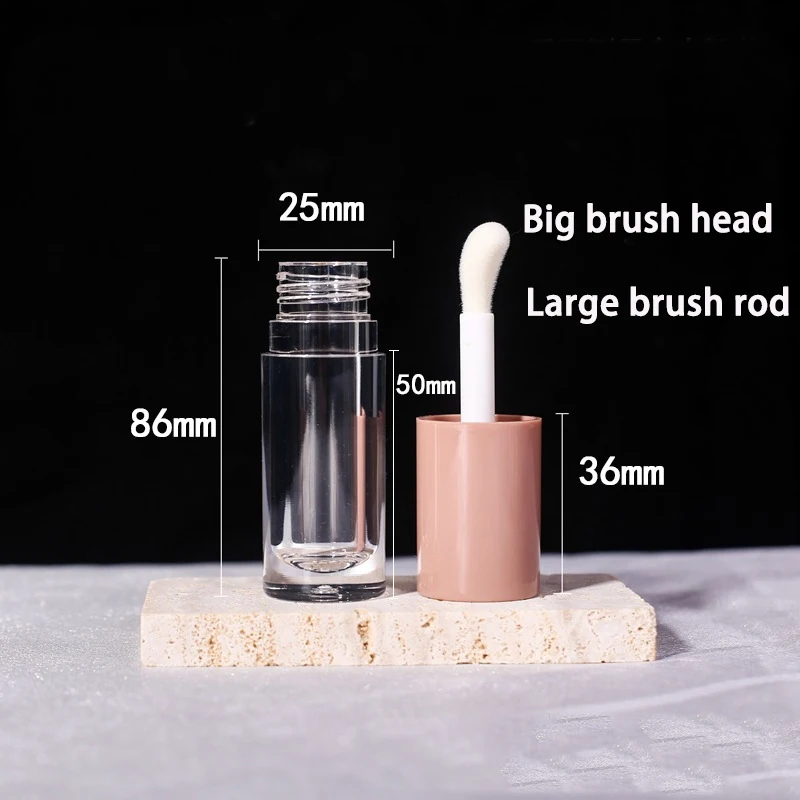 10/30/50pcs 6ml Refillable Lip Gloss Tube Lip Glaze Bottle Empty Tube Large Brush Head Dispenser Bottle Travel Makeup Container