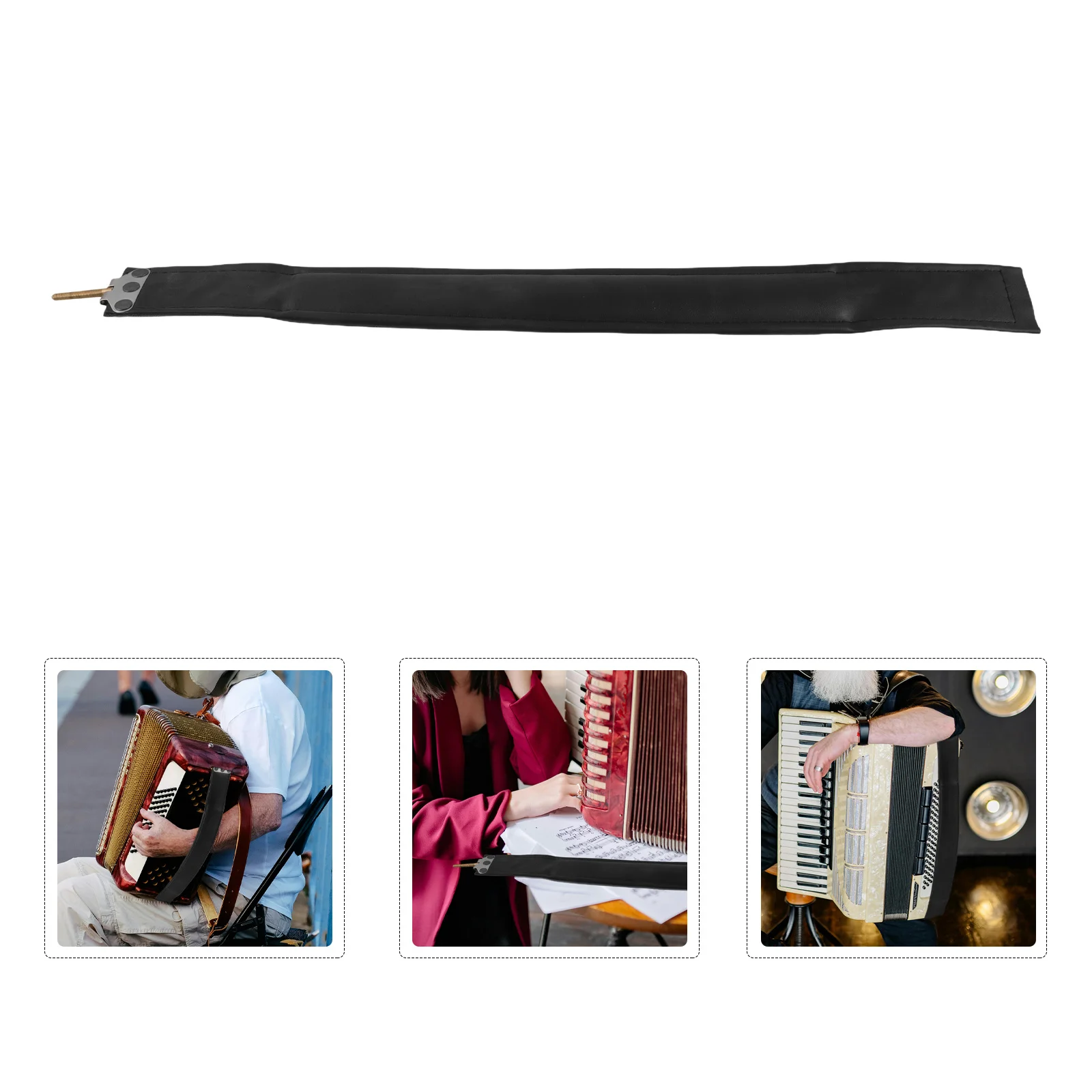 

Pu Left-Handed Accordion Bass Strap For 80-96 Bass Classic Black Style Hand Harness Replacement Accessory