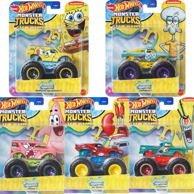 

In Stock Genuine Hotwheels Spongebob Set Bigfoot Car Pie Big Star Crab Boss Octopus Brother Hjg41 Collectibles Fans Cute Gifts