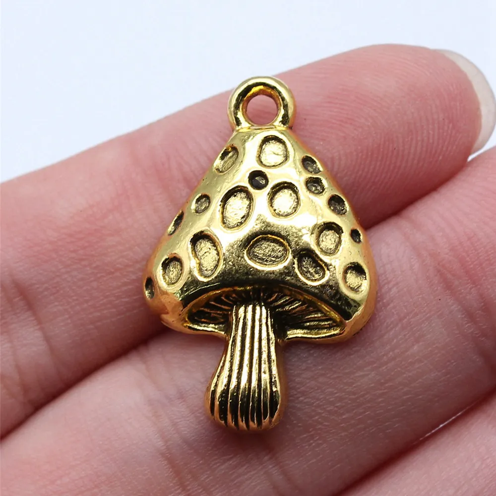 Charms Jewelry Making Accessories Zinc Alloy Mushroom For Handmade Craft Bracelet Necklace