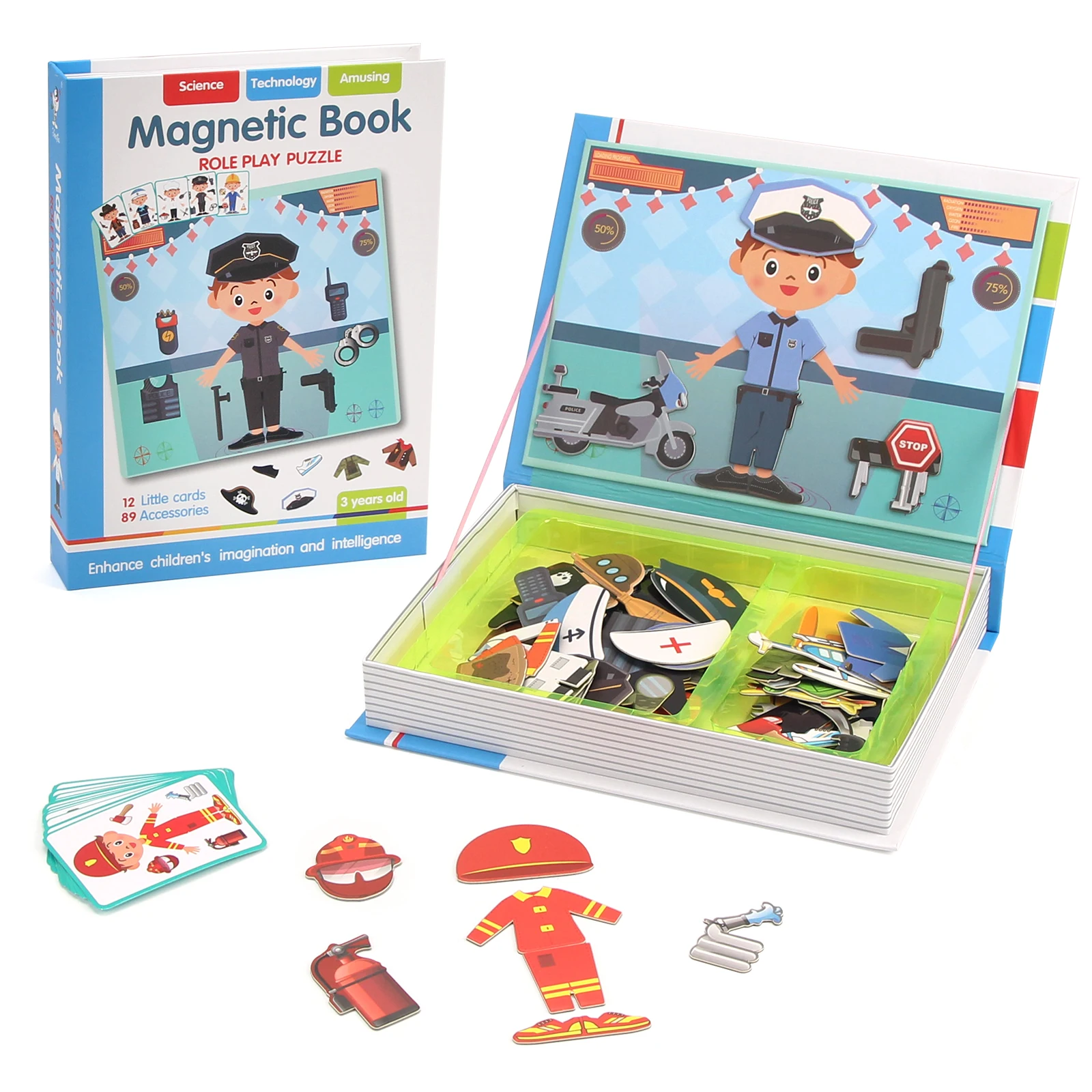 Divertente libro magnetico intelligente per bambini Puzzle di cartoni animati 3D Puzzle Gioco di allenamento per il cervello Giocattoli educativi