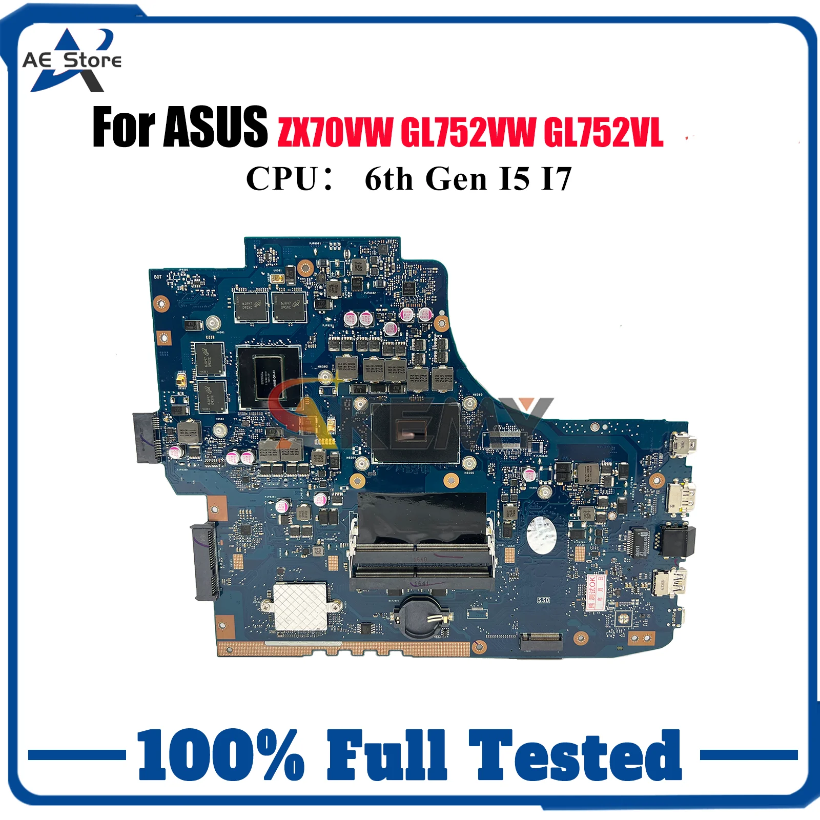 

GL752VL Материнская плата для ноутбука ASUS ROG Strix GL752VW GL752V GL752VL ZX70VW Материнская плата для ноутбука с процессором I5 I7 100% тесты OK stk