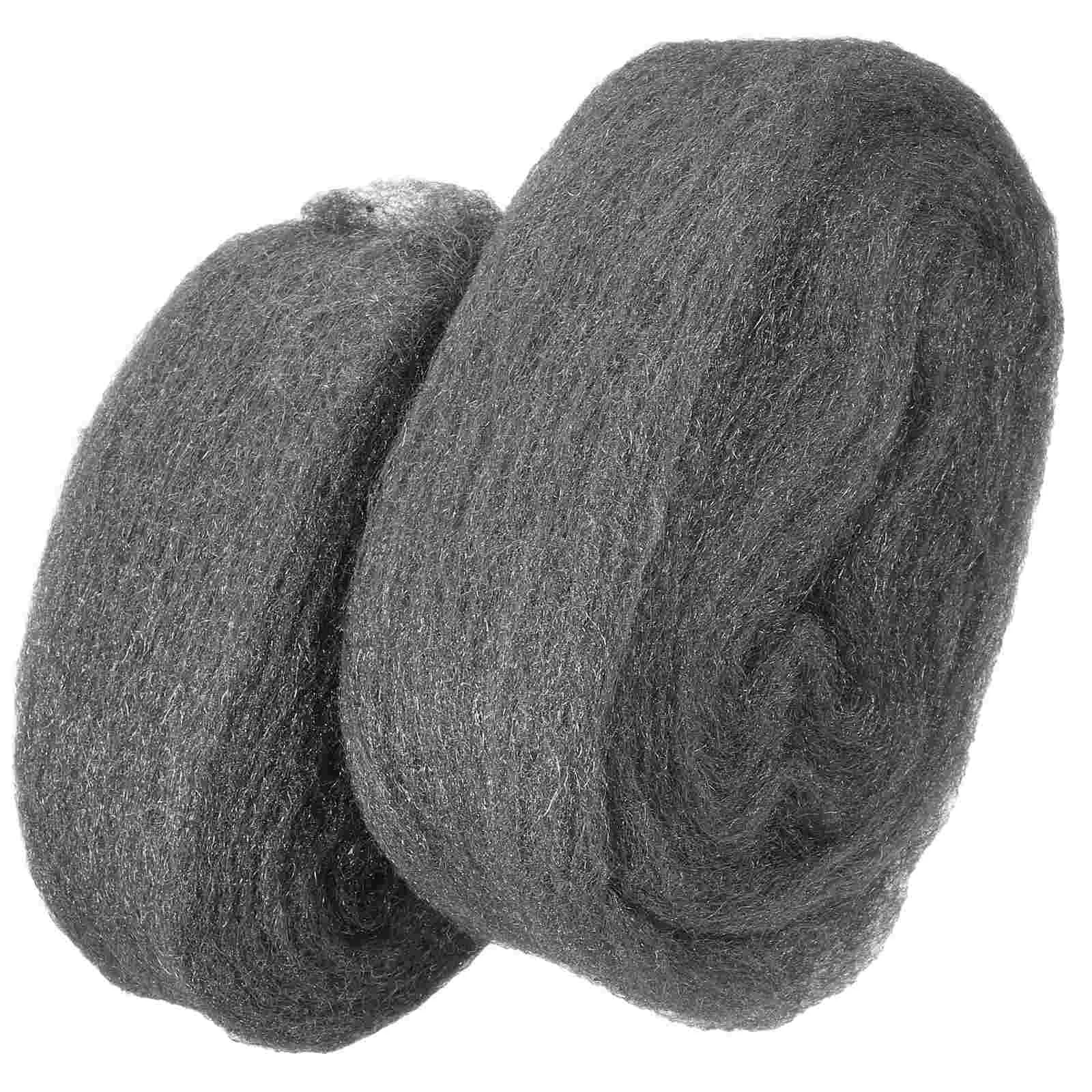 2 Pcs Steel Wool Roll Polishing Fabric Wire for Window Mesh Cleaning Coarse Reusable Flexible Stone