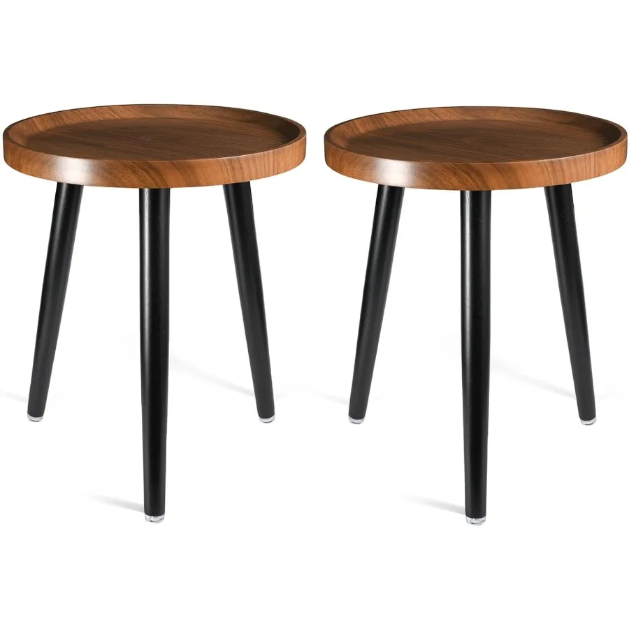 

Indoor Plant StandWood Mid Century Plant Table in Walnut Finish Tall Plant Stand for Flower Pot Modern Round Small Side End Tab