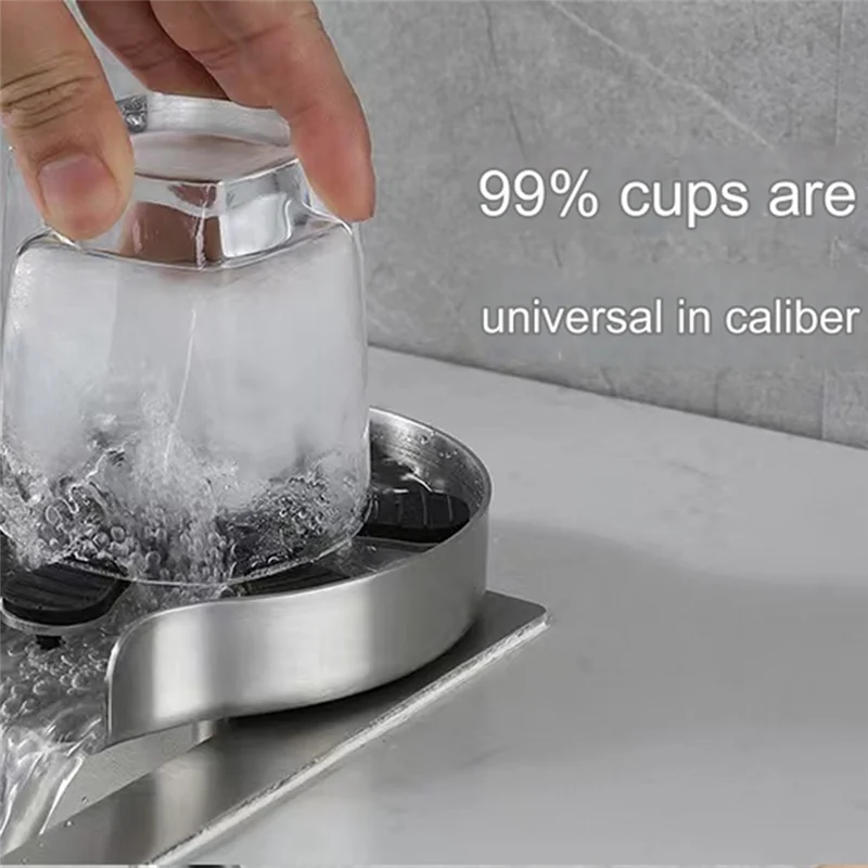 ABNL Kitchen Sink Glass Cup Wash Automatic Stainless Steel Pressure Washer Cup Tool Cleaning Faucet Bar Rinser Coffee Pitcher
