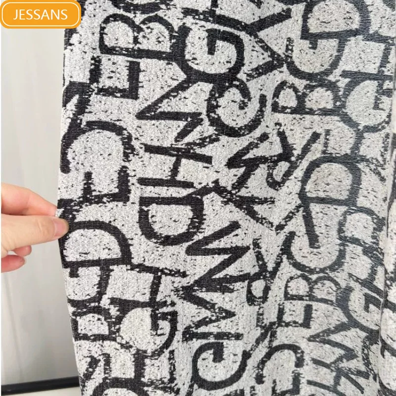Cotton Linen Retro Letters Black and White Jacquard Thickened Curtains for Living Room Bedroom French Window Balcony Customized