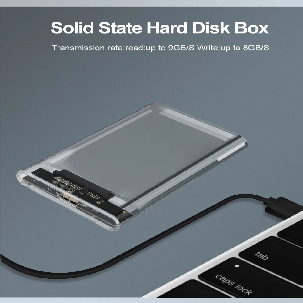 Solid State Drive Bescherming Type-C 3.1 USB 3.0 2,5 inch HDD-behuizing Harde schijfbehuizing Harde schijf opbergdoos Harde schijfbox
