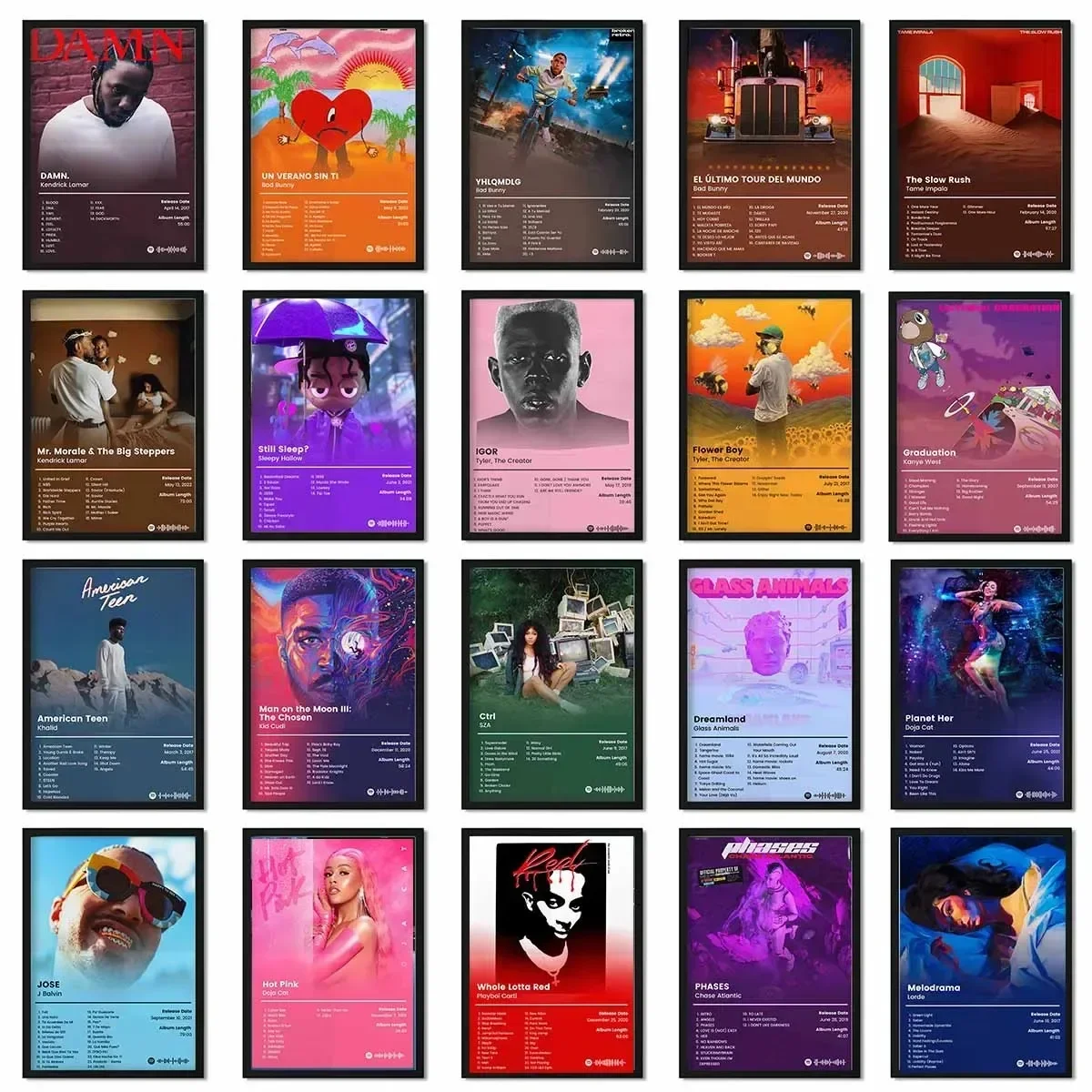 

New Nordic Pop Music Album Poster Rapper Kanye west Drake Tyler Hip Hop Band Canvas Painting Decoration Home Wall Art Room Decor