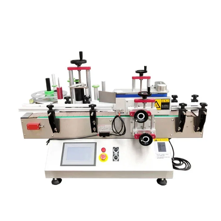 -Bottle labeler, desktop automatic round bottle labeling machine for jars/cans/vials, small tabletop bottle labeler