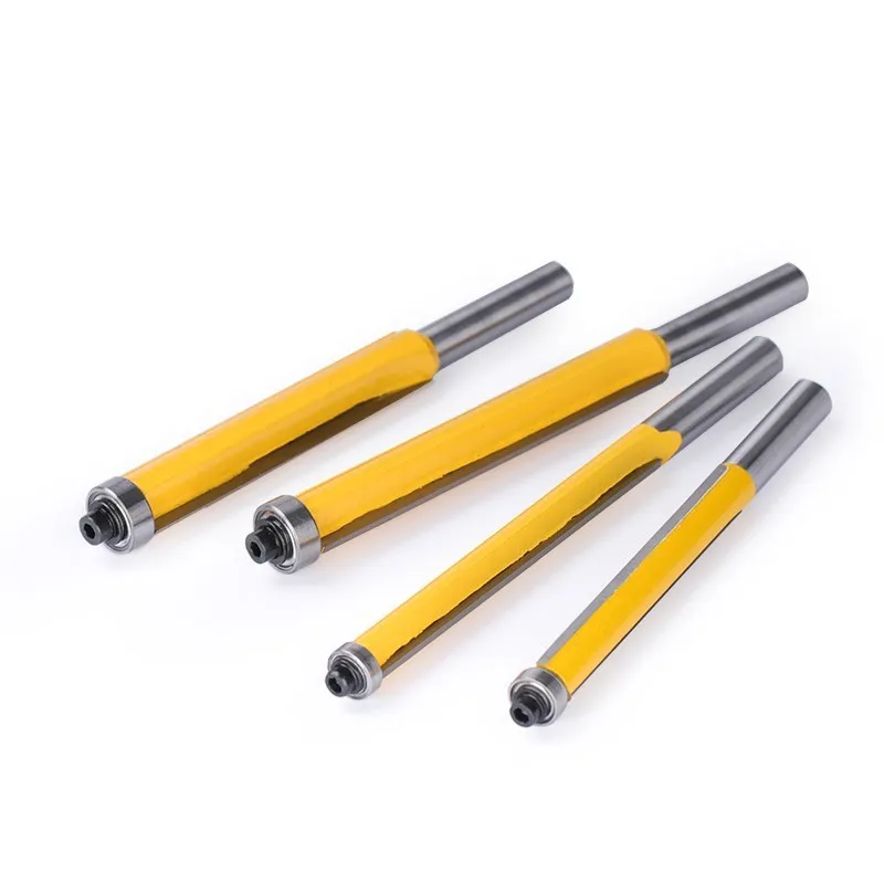 XCAN-broca perfiladora de corte al ras de vástago, Router broca con rodamiento para cortador de fresado de carburo de tungsteno para madera,