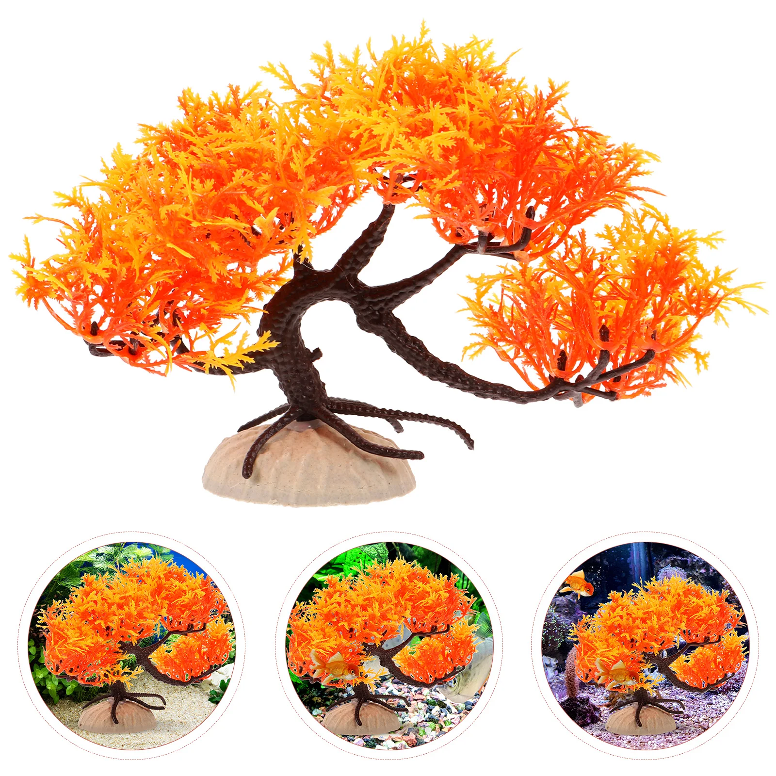 

Realistic Plastic Fish Tank Pine Tree Ornament Artificial Aquarium Plant Fake Tree For Home Office Decoration Large