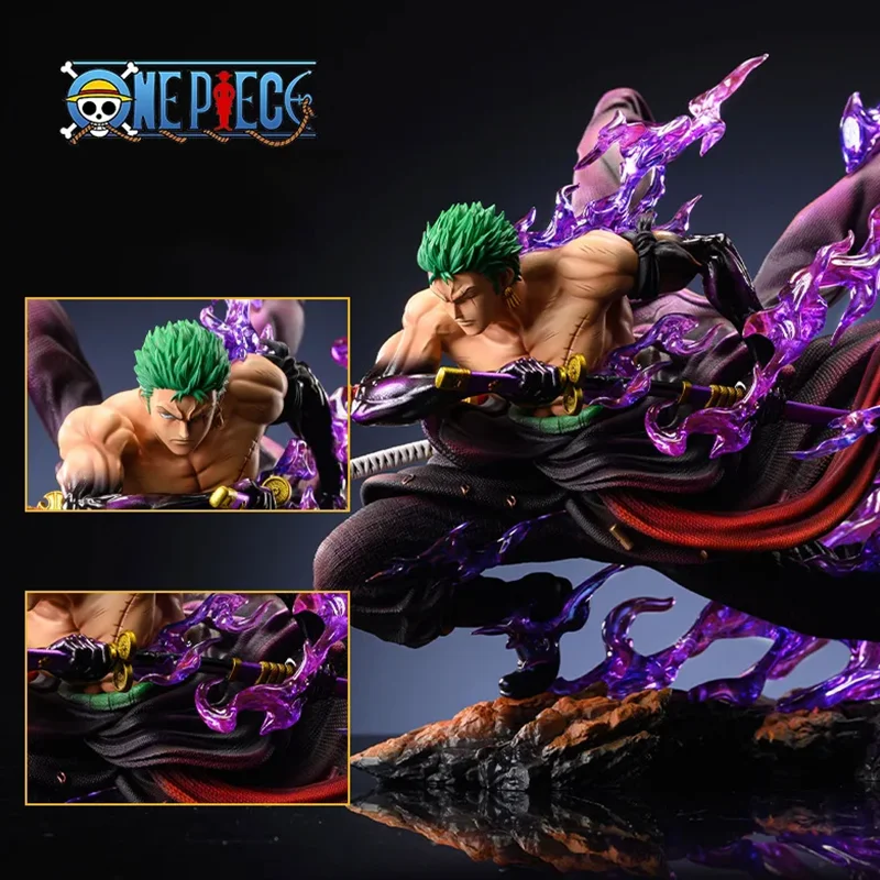 

21cm One Piece Zoro Figure 2 Heads Roronoa Zoro Action Figure PVC Anime Model Figurine Kids Toy Gifts for Boys Collectible