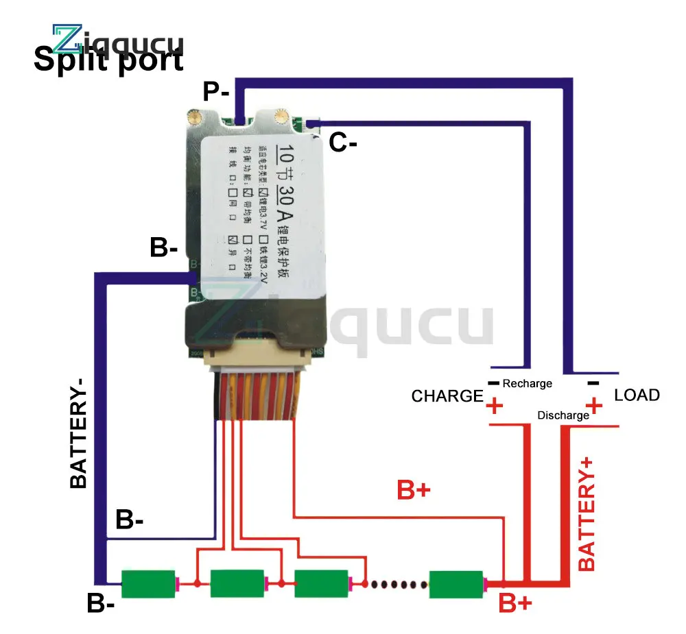 BMS 10S 36V 30A 18650 Battery Balanced Protection Board Lithium Battery Charge Board PCB  Li-ion Cell Balancer for Electric Car