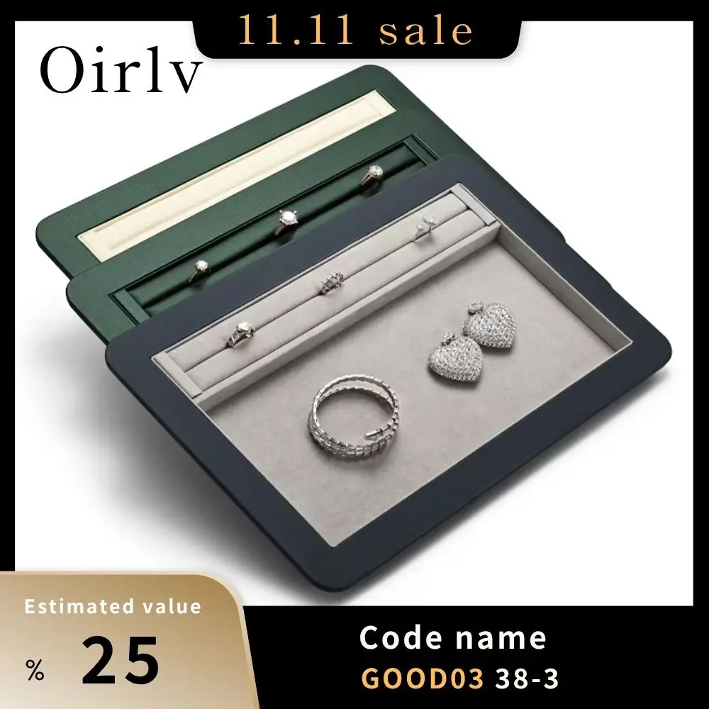 

Поднос для ювелирных изделий Oirlv, органайзер премиум-класса для колец, серег и браслетов, элегантная мягкая подкладка, идеально подходящий для демонстрации и хранения ювелирных изделий