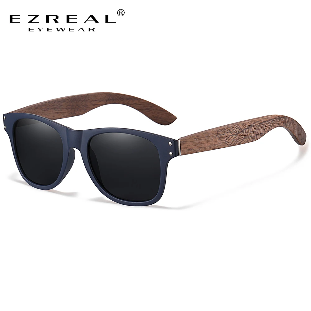 XSW  Wooden Sunglasses Men's polarized fashion Black Walnut Sunglasses Log Black Eco-friendly Degradable Black 8001L