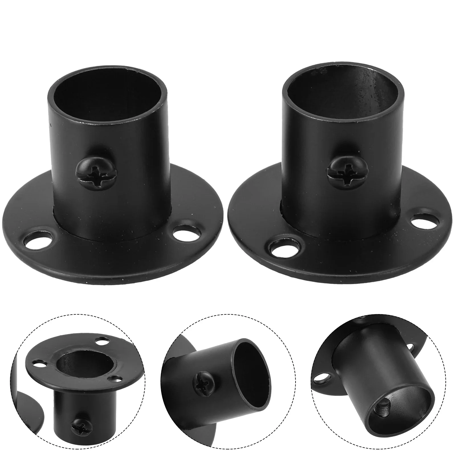

Stainless Steel Flange Seat Wardrobe Hanger Rod Fixing Hardware Curtain Rod Tube Holder Fixed Support Bracket Seat 19-32mm