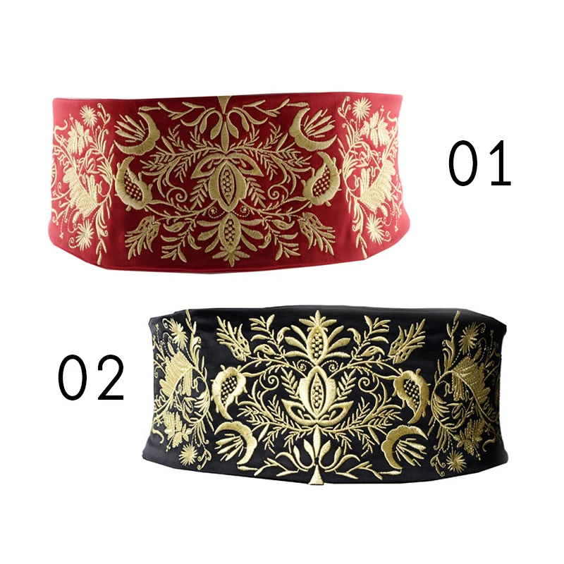 Japanese Retro Embroidered Wide Belt Cummerbunds Kimono Dress Decor Belt Girdle Adjustable Lady Yukata Sash Tie Waistband