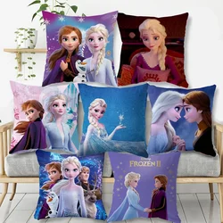 Disney-funda de almohada de Frozen y Elsa para niños y niñas, cubierta de cojín decorativa, 40x40, 45x45cm