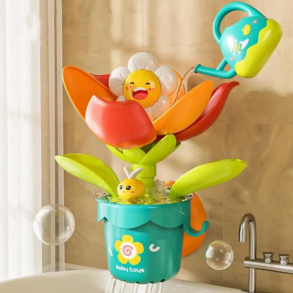 Cartoon Sunflower Shower Bath Toys Blooming When Watering Creative Toddler Bath Toys Funny Water Spray Squirt