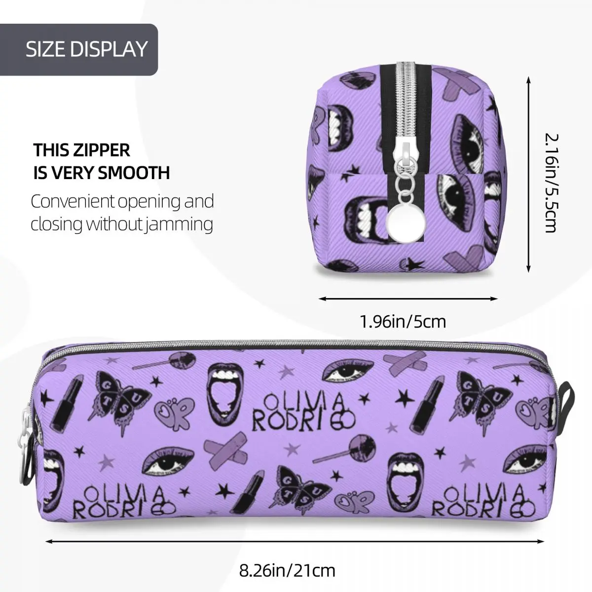 Imagem -04 - Sour Guts Vampire Olivia Rodrigos Estojos de Lápis Pen Box Bolsa Estudante Material Escolar Grande Capacidade Zipper Pouch