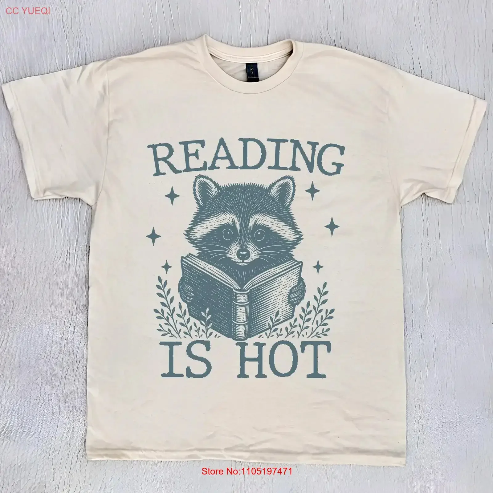 

Reading Is Hot Iconic Slogan T shirt 90s Aesthetic Vintage Dark Romance BookLover Booktok Funny Raccoon Meme vintage Washed
