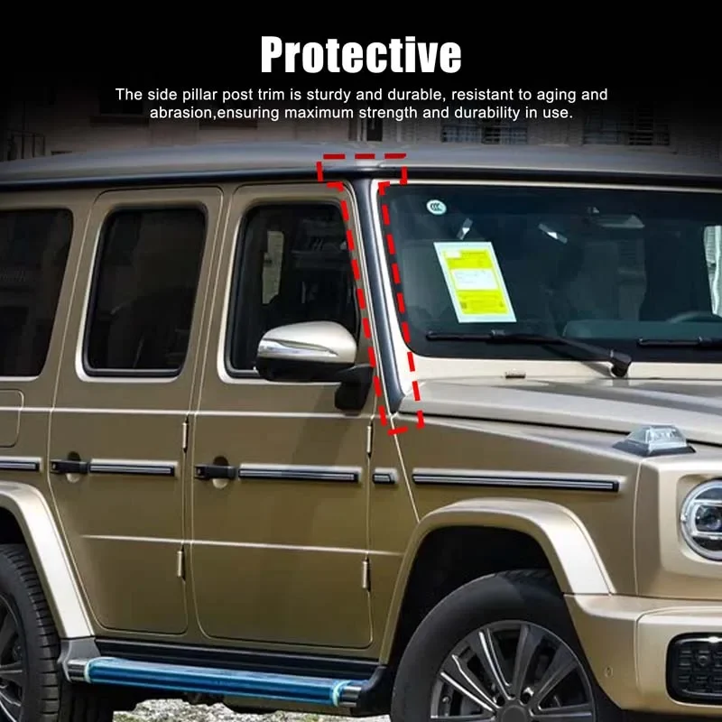 

For Mercedes-Benz G-Class W463 2025 True carbon fiber exterior A-pillar decorative cover car Accessories 4 Pcs