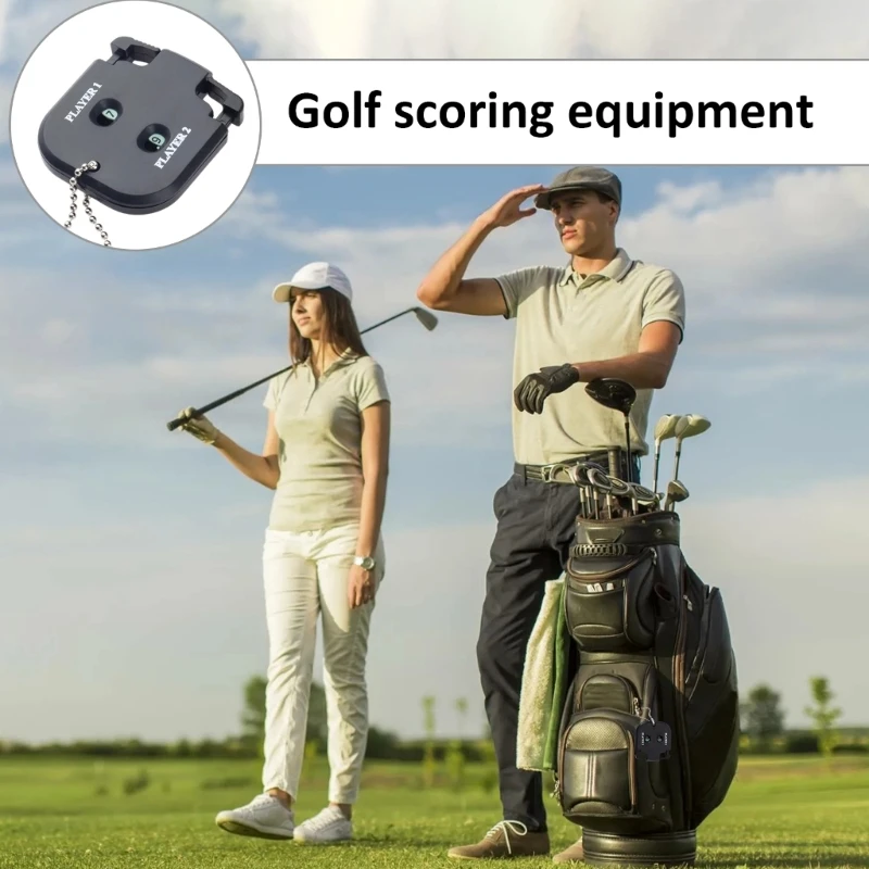 Handheld Golf Score 2 Player Strokes Counter, Handheld Scorer Digits, Square Golf Square, Handy Count Shot, Sport Clickers, 25UC