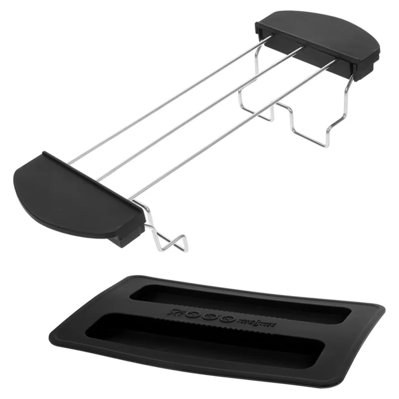 

ABJN-Appliance Cover For Oven 2Pcs Black Silicone Toaster Dust Covers Kitchen Bread Maker Lid Versatile