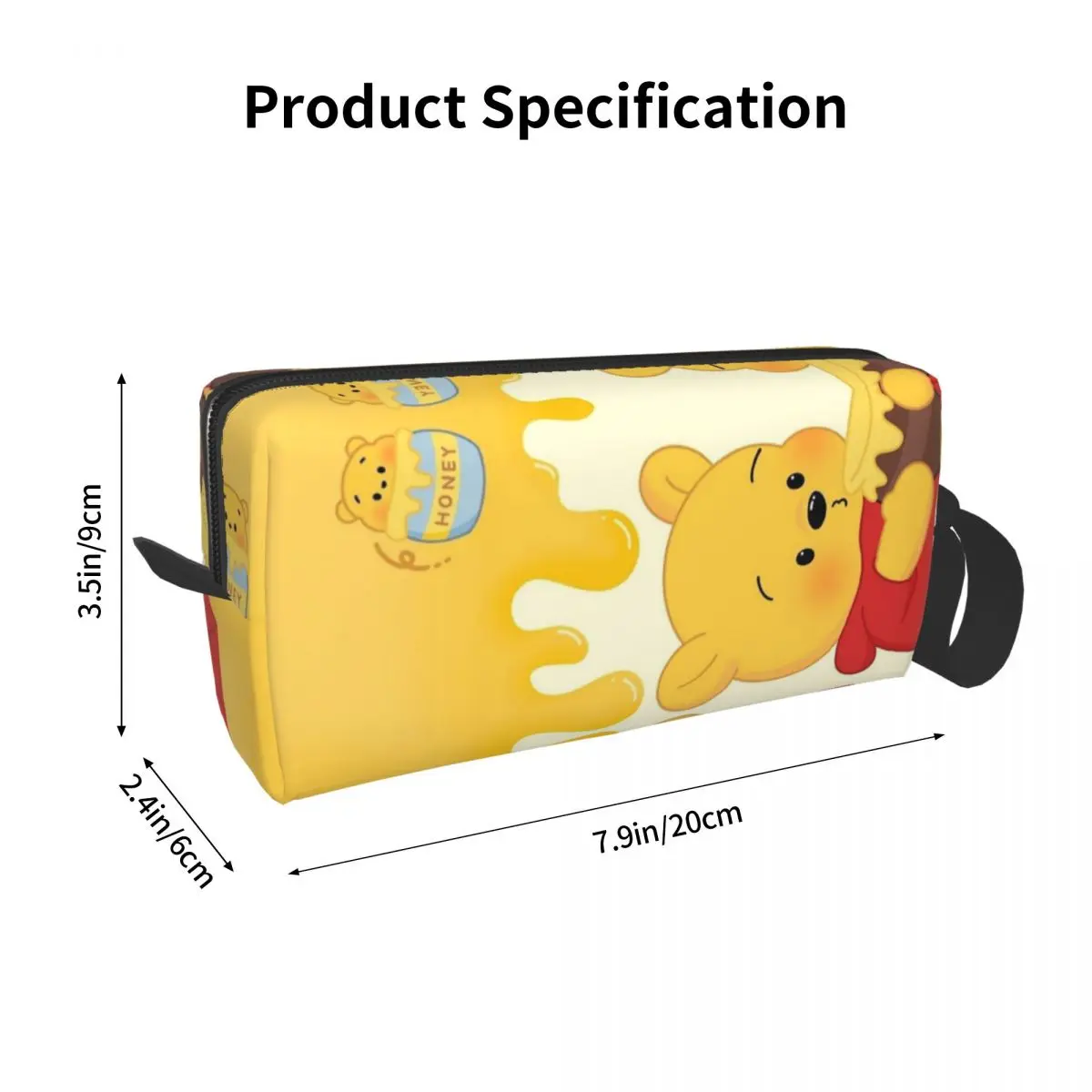 Custom Winnie The Pooh Cute Cartoon Cosmetic Bag Women Kawaii Large Capacity Makeup Case Beauty Storage borse da toilette