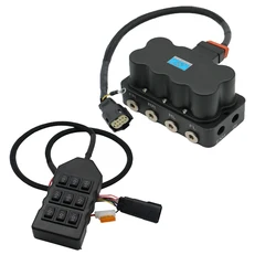 Universal DC12V 200PSI pneumatic air suspension system control solenoid valve manifold unit with 9-button handle controller kit