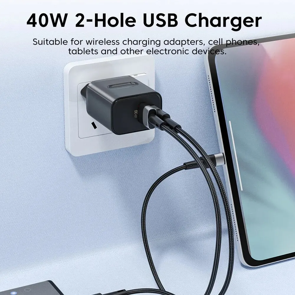 40W USB Type C Charger Dual Port QC4.0 PPS PD 20W Quick Fast Charging Mobile Phone Charger Adapter for iPhone Samsung Xiaomi