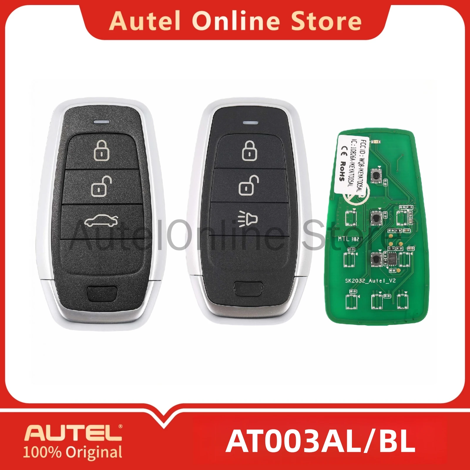 

Autel IKEYAT003AL IKEYAT003BL AT003AL AT003BL 3 Buttons Universal Smart Remote Key for KM100/IM508/IM608