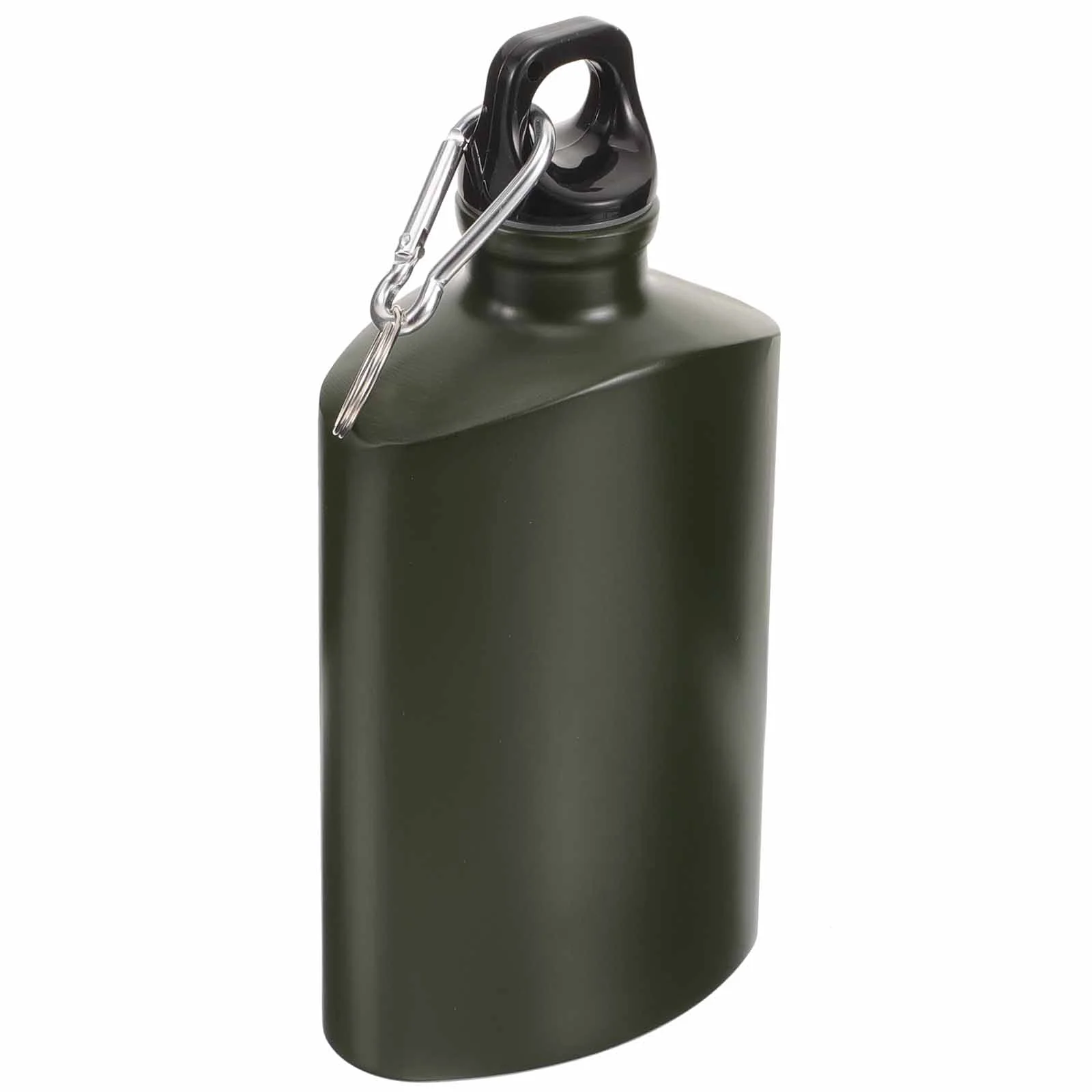 

Outdoor Aluminum Flat Kettle Hiking Camping Travel Supplies Portable 1 Piece (black 500ml) Water Bottle Convenient Canteen