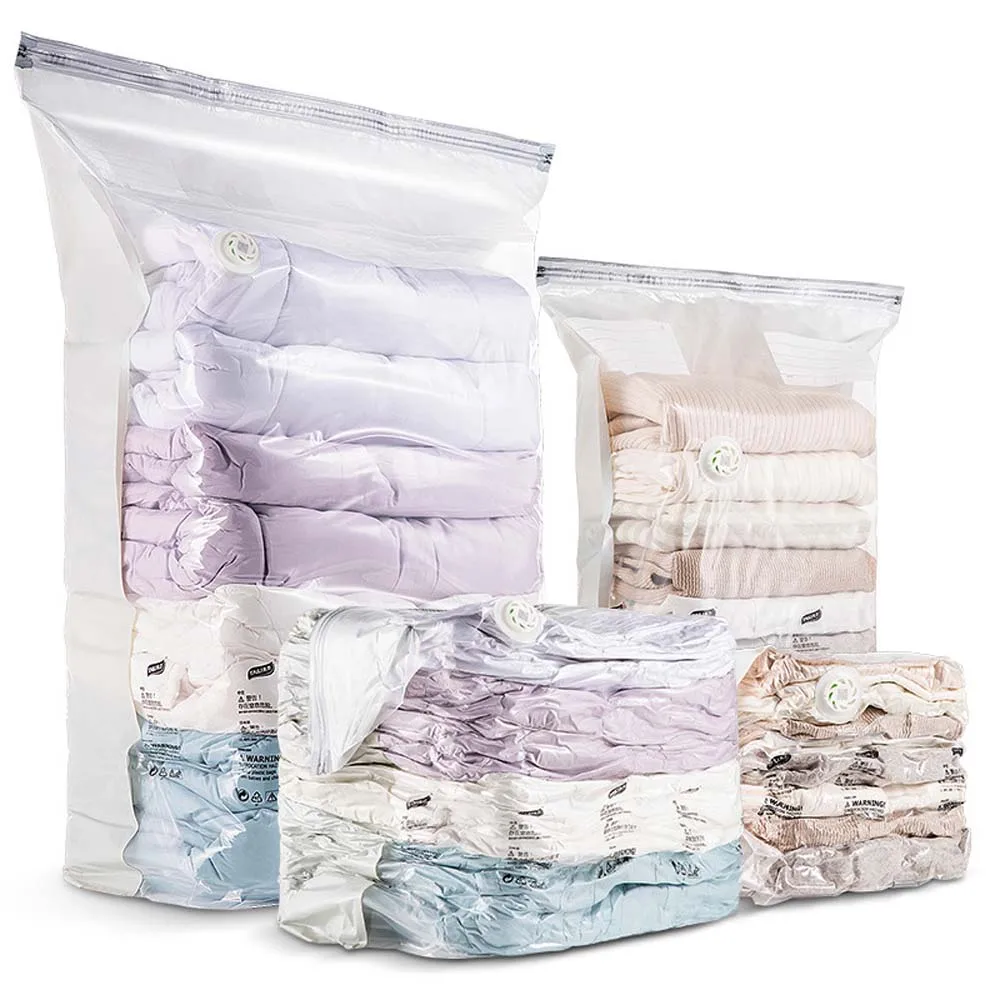 2/4pcs Vaccum Storage Bag Three-dimensional Transparent Clothing Compression Bags for Home Travel Space Saving Quilts Seal Bags