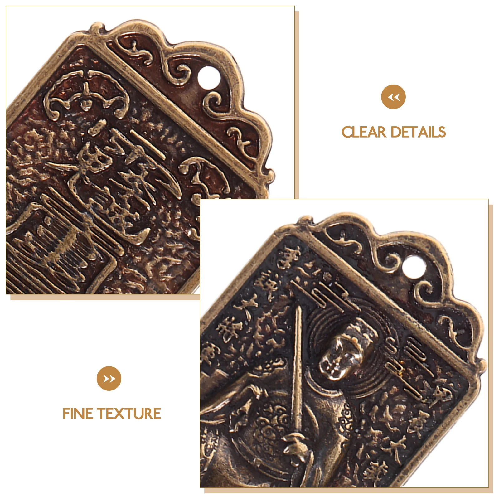 

2Pcs Chinese Fengshui Taisui Keychain Pendant Hanging Charm Amulet DIY Accessory for Bags and Key Rings Amulet Pendant