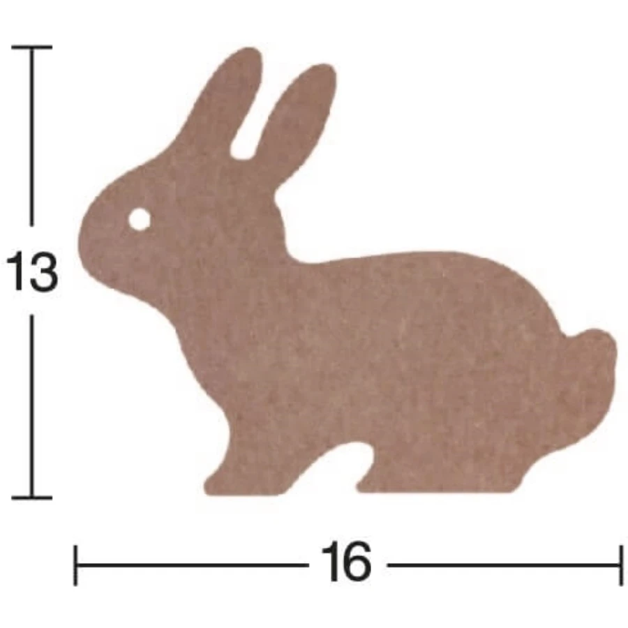 H64 Rabbit Trinket, 18mm Figurative Wood Object