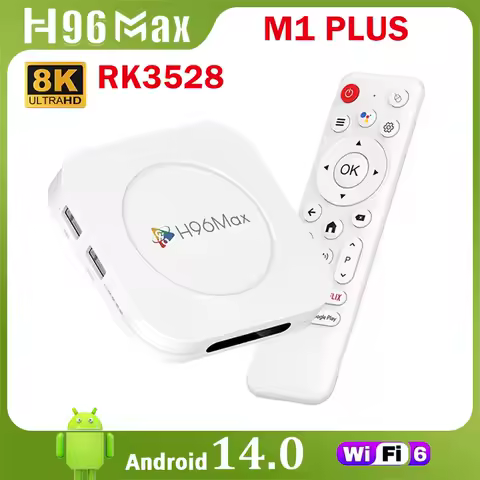 H96 MAX M1 Plus Android 14.0 Smart TV BOX RK3528 4K 8K WIFI6 HD BT 4GB 32G 128G Voice Assistant Set Top Box Media Player