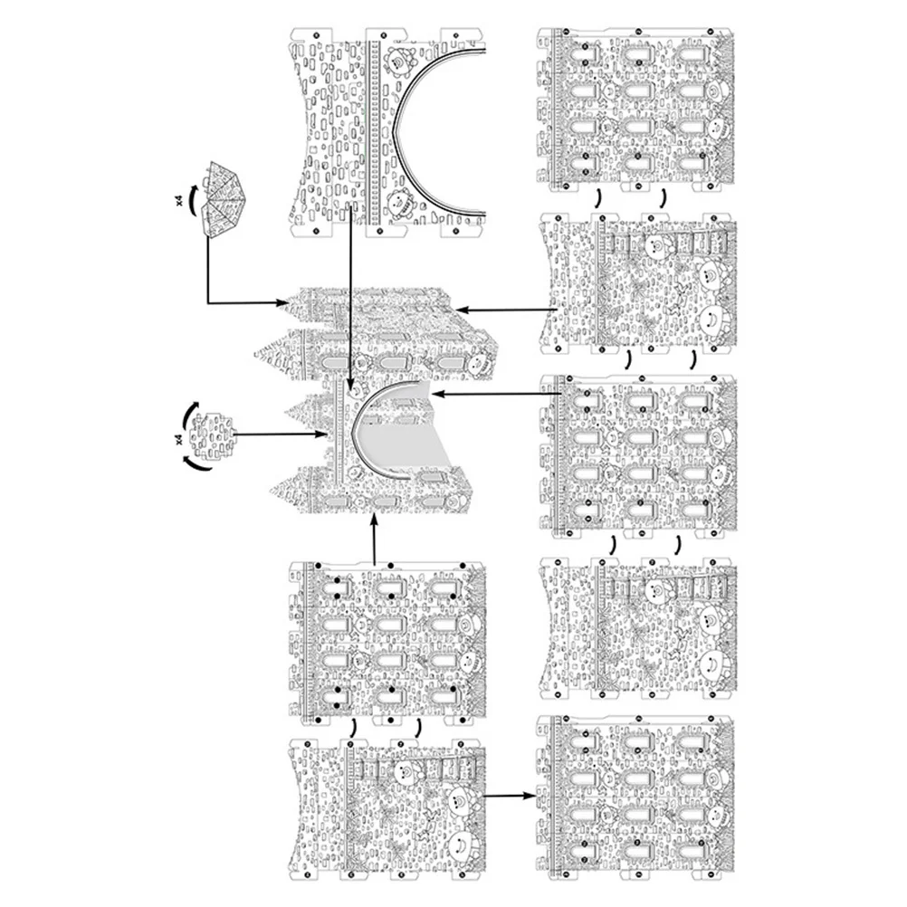 

1 Set 3D Castle Coloring Puzzle Eco-Friendly Biodegradable Paper Diy Kids Creative Art Craft Kit Detachable Educational For