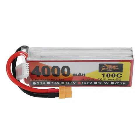 ZOP Power 14.8V 4000mAh 100C 4S LiPo Battery XT60 Plug for RC Drone