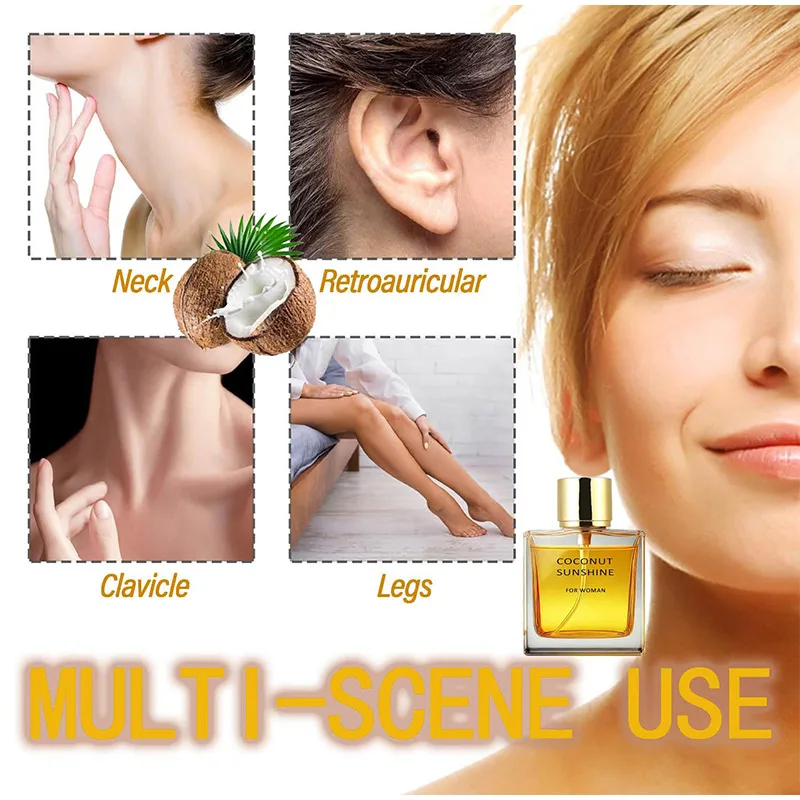 Perfume De coco De marca elegante De gama alta, vainilla fresca, Perfume en aerosol para mujer, fresco, Natural, coco, vacaciones en la playa, Eau De Toilette