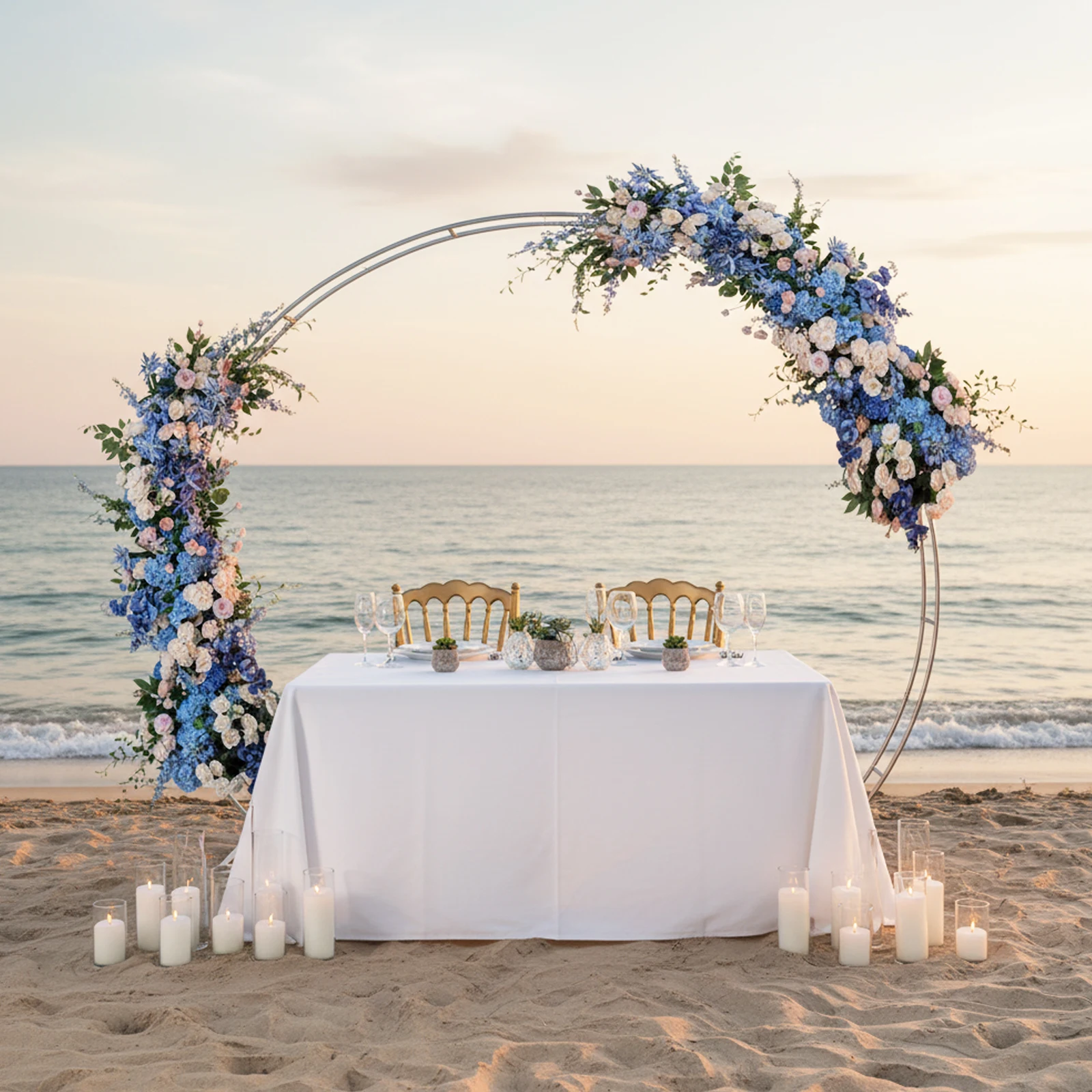 

Arch Backdrop Stand White Wedding Stand 8ft DIY Decoration Flower Shelf for Weddings, Parties